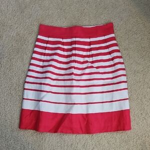 Red and Pink Striped Women's Skirt